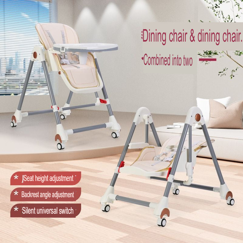 3 In 1 Baby Feeding Multifunctional Soothing Rocking High Chair Grey Gifts