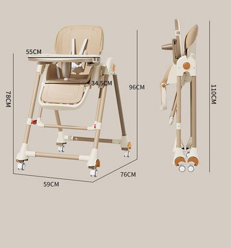 3 In 1 Baby Feeding Multifunctional Soothing Rocking High Chair Grey Gifts
