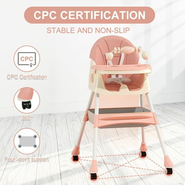 Kids Feeding High Chair adjustable and foldable With Toys And Full Set Ideal For Toddlers Above 6 Month Old Sale Offer