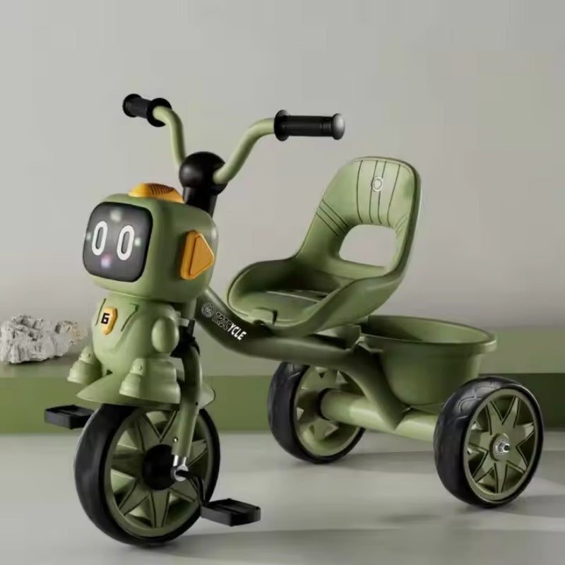 Robo Baby Tricycle for Kids, Play Kids Cycle with Music, Light, High backrest & Rear Storage Baskets | Kid Tricycle | Baby Cycle for Kid 2 to 5 Years Boy Girl