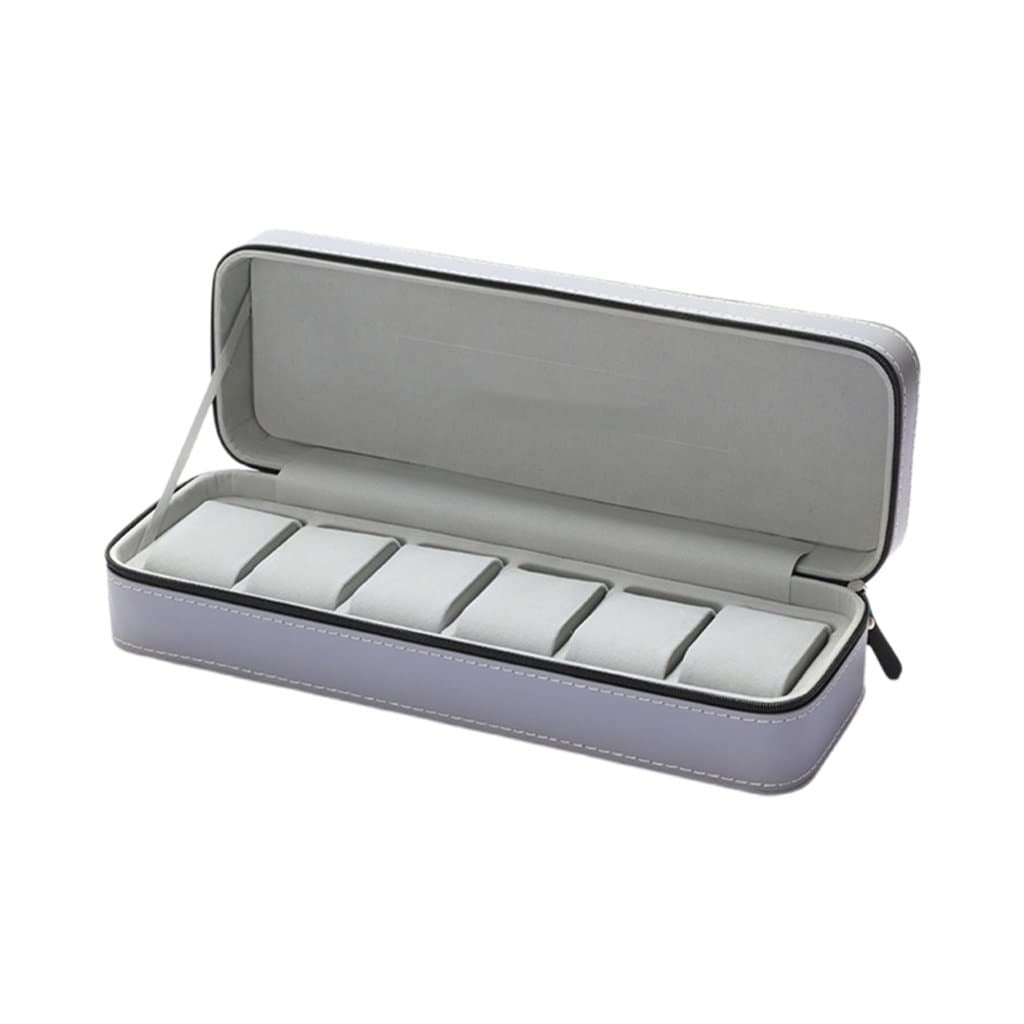 Watch Box 6 Slot Storage Leather Travel Watch Display-Case Holder Organizer Box Watch Storage-Case