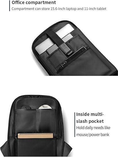 Kingsons 23L sleek business laptop backpack - KS3223W ideal for school college office work gifthim gifther