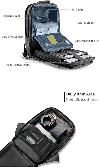 Kingsons 23L sleek business laptop backpack - KS3223W ideal for school college office work gifthim gifther