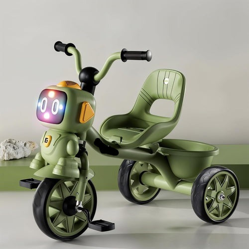Robo Baby Tricycle for Kids, Play Kids Cycle with Music, Light, High backrest & Rear Storage Baskets | Kid Tricycle | Baby Cycle for Kid 2 to 5 Years Boy Girl