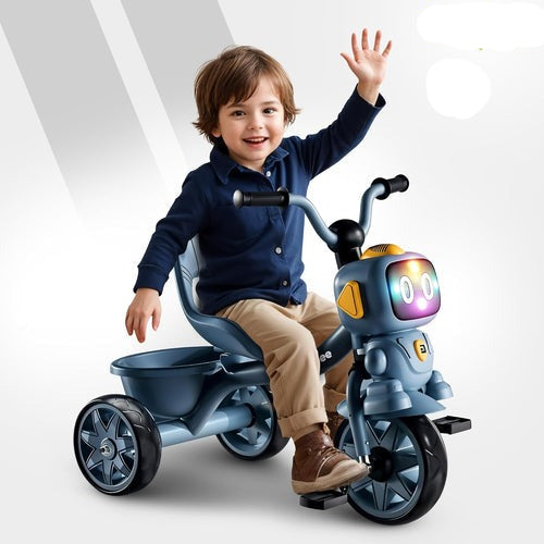 Robo Baby Tricycle for Kids, Play Kids Cycle with Music, Light, High backrest & Rear Storage Baskets | Kid Tricycle | Baby Cycle for Kid 2 to 5 Years Boy Girl