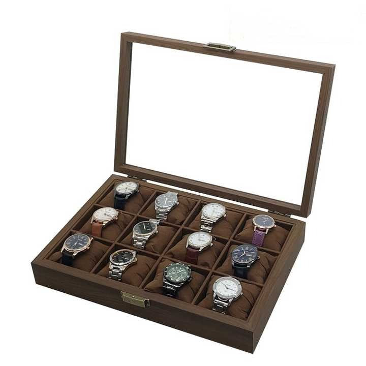12 Slot Walnut Watch Organizer Box gifthim gift her offer sale