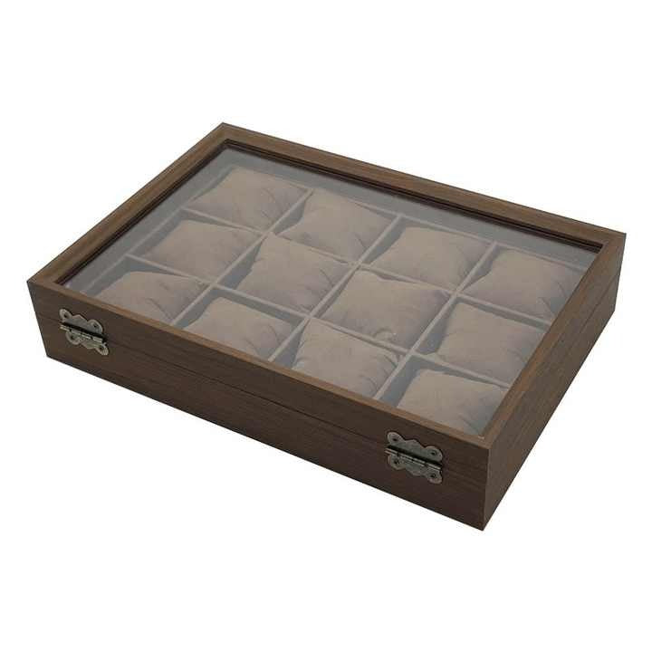 12 Slot Walnut Watch Organizer Box gifthim gift her offer sale