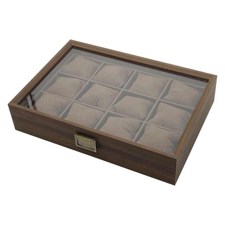 12 Slot Walnut Watch Organizer Box gifthim gift her offer sale