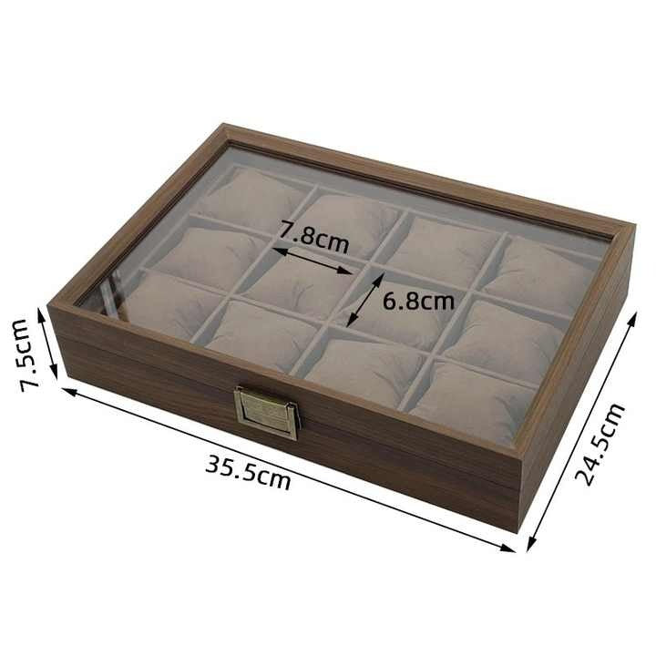 12 Slot Walnut Watch Organizer Box gifthim gift her offer sale