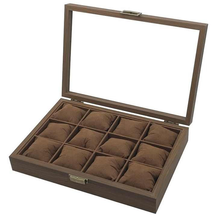 12 Slot Walnut Watch Organizer Box gifthim gift her offer sale