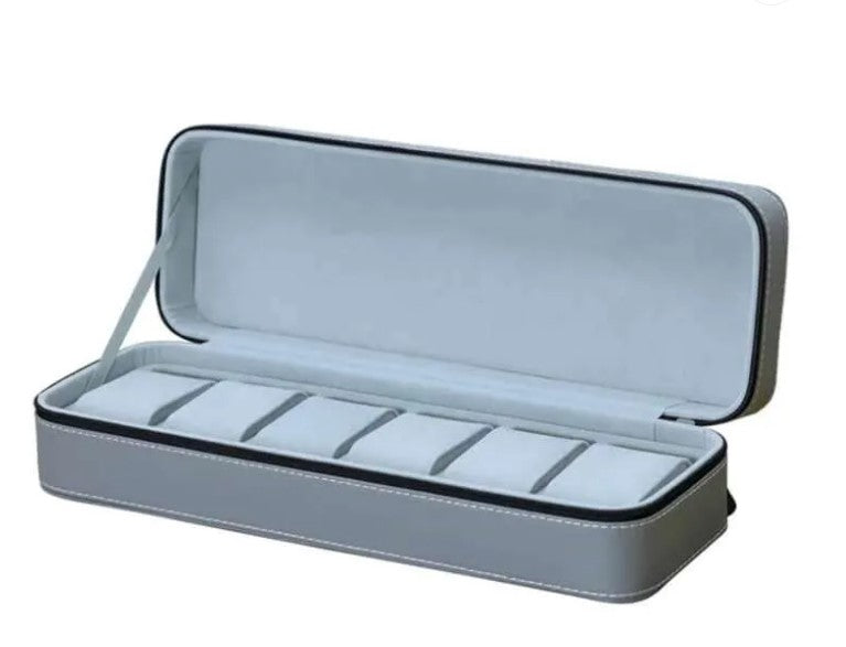 Watch Box 6 Slot Storage Leather Travel Watch Display-Case Holder Organizer Box Watch Storage-Case