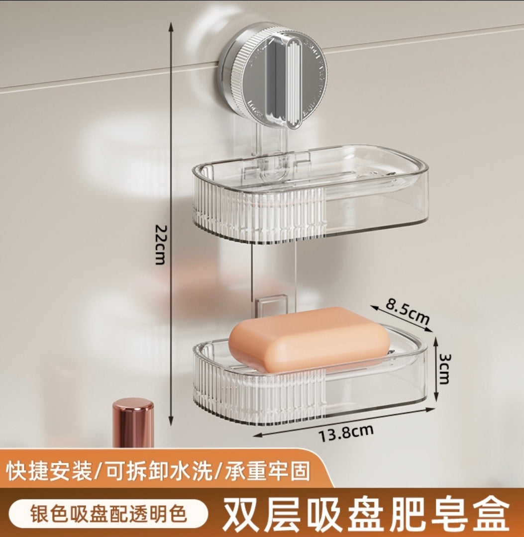 Soap holder suction cup sponge holder for shower sink kitchen drill free removable