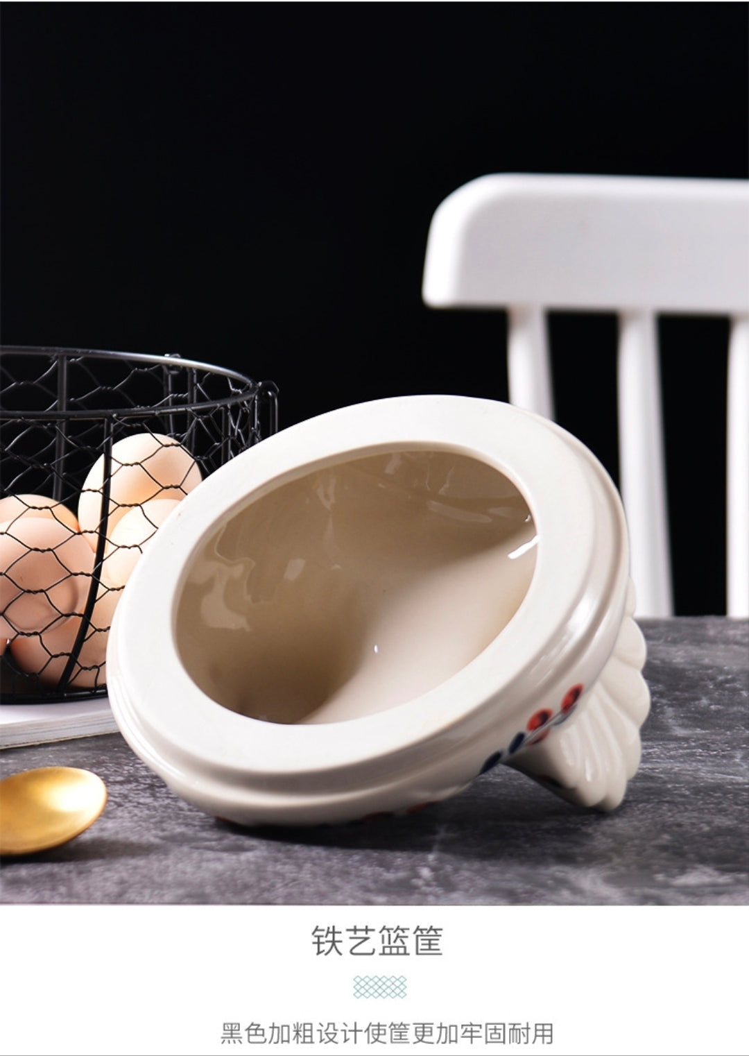 Chicken Egg Basket Metal Egg Storage Container for Fruit Farmhouse Vegetable
