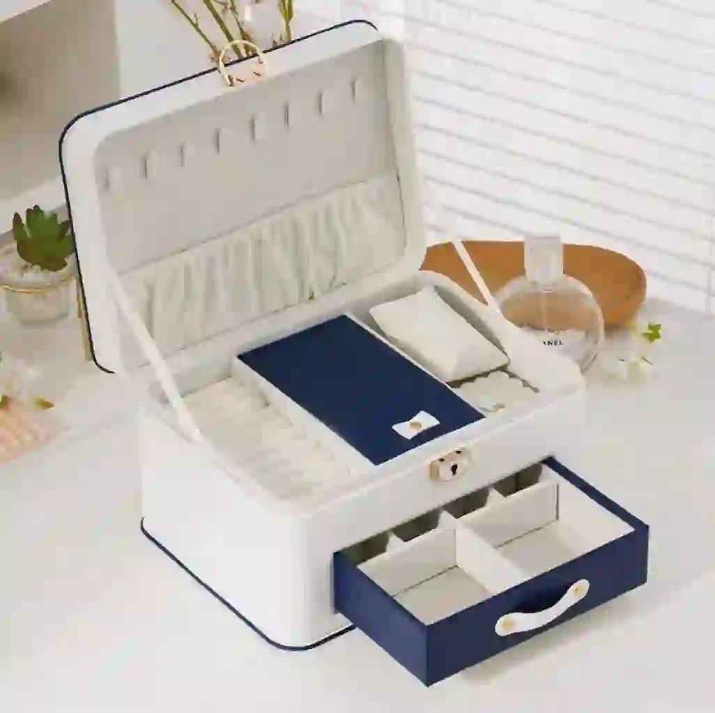 Portable Jewelry Storage Box New High-end Exquisite Large Capacity Travel Jewelry Bag Necklace Bracelet Jewelry Box Organizer