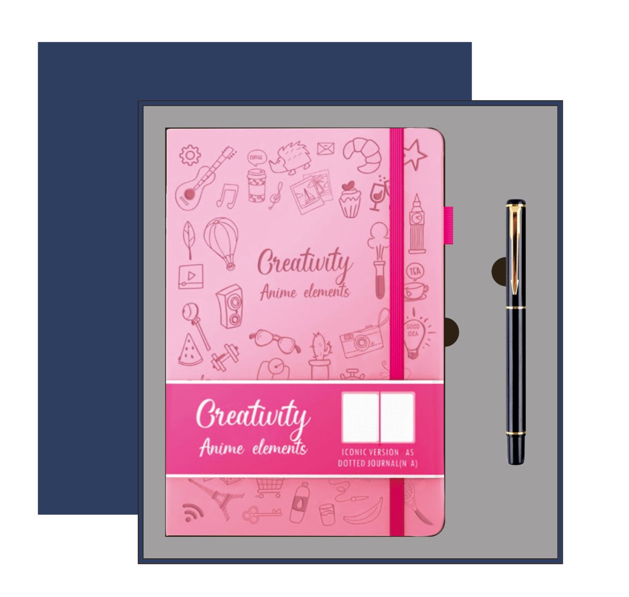 Pink Journal Notebook with Pen ideal for gifts birthdays office party