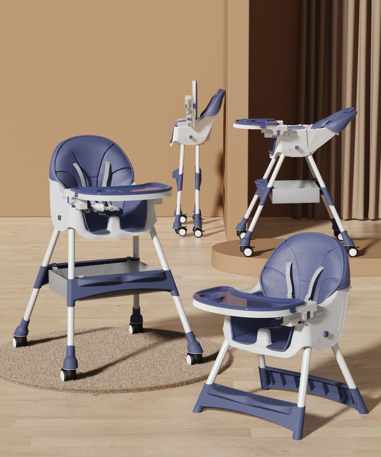 Kids Multi Functional Feeding High Chair Height Adjustable ideal for Age 6 months -4 years gifts toddler baby led weaning