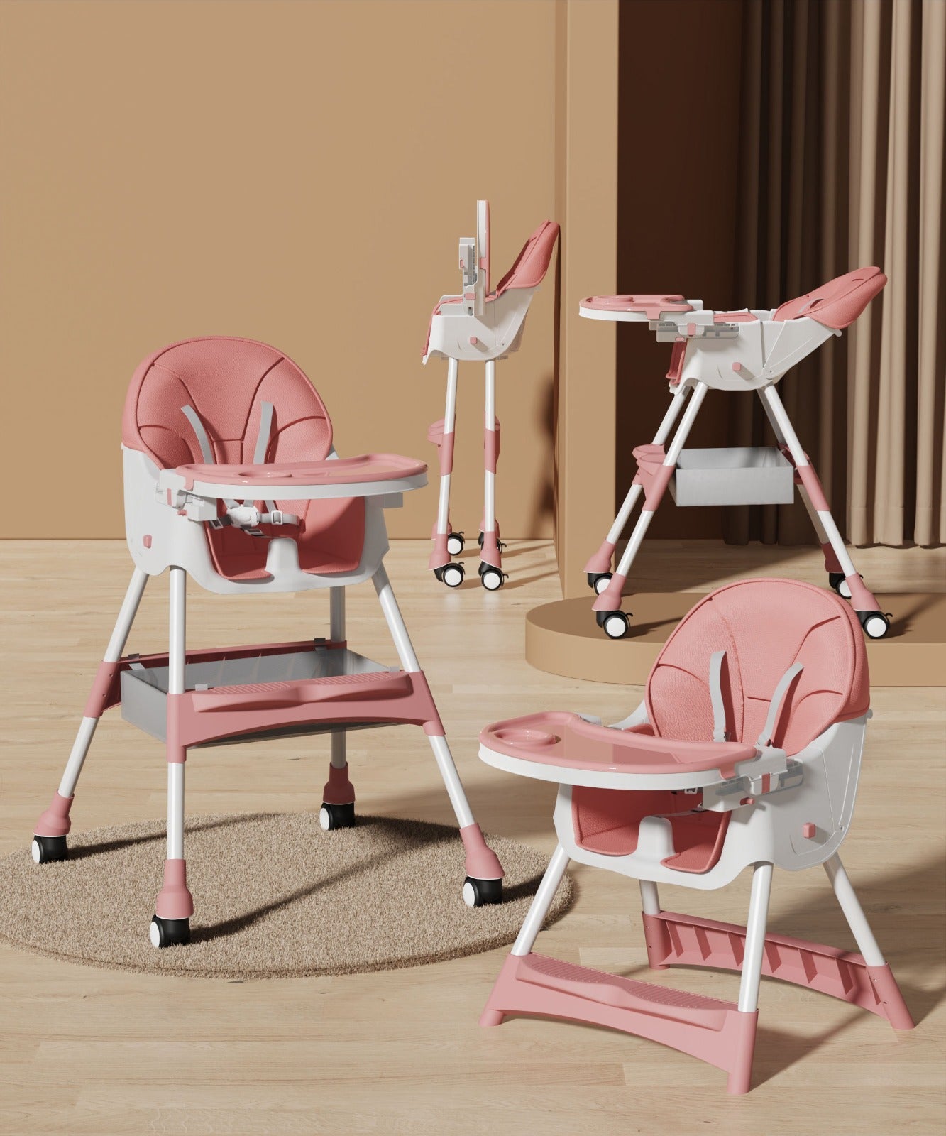 Kids Multi Functional Feeding High Chair Height Adjustable ideal for Age 6 months -4 years gifts toddler baby led weaning