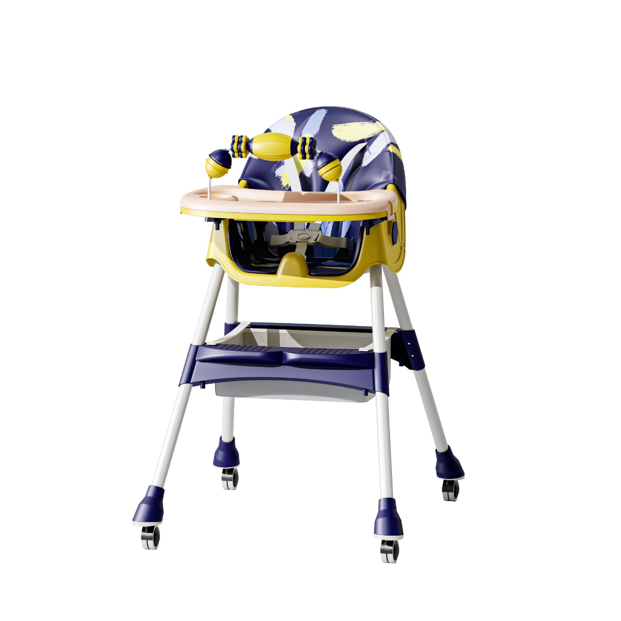 Kids Feeding High Chair adjustable and foldable With Toys And Full Set Ideal For Toddlers Above 6 Month Old Sale Offer