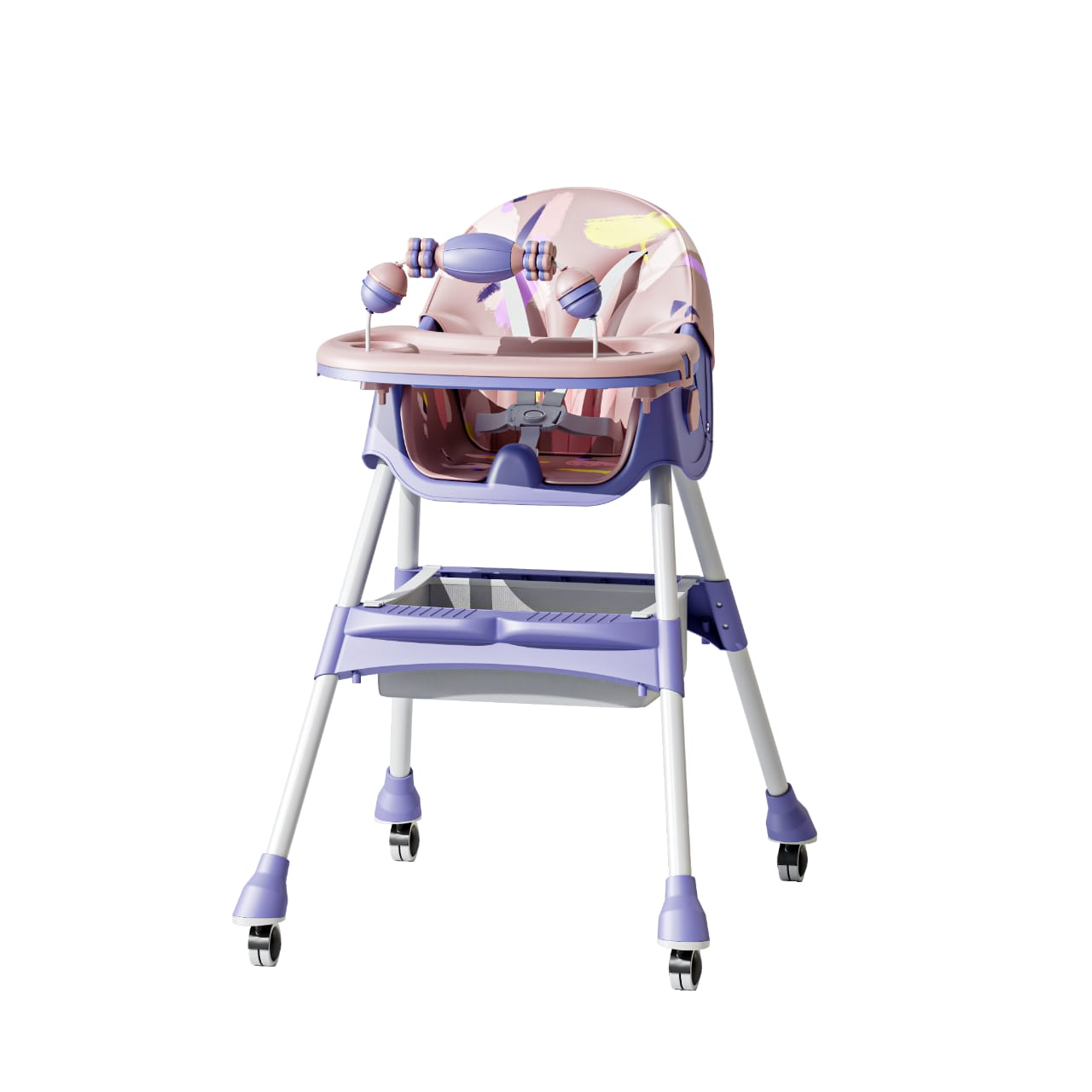 Kids Feeding High Chair adjustable and foldable With Toys And Full Set Ideal For Toddlers Above 6 Month Old Sale Offer