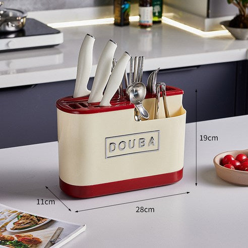 Knife rack kitchen counter storage with cutting board rack