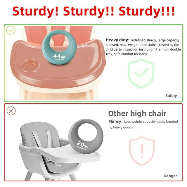 Kids Feeding adjustable and foldable Pink High Chair With Toys And Full Set Ideal For Toddlers Above 6 Month Old Sale Offer