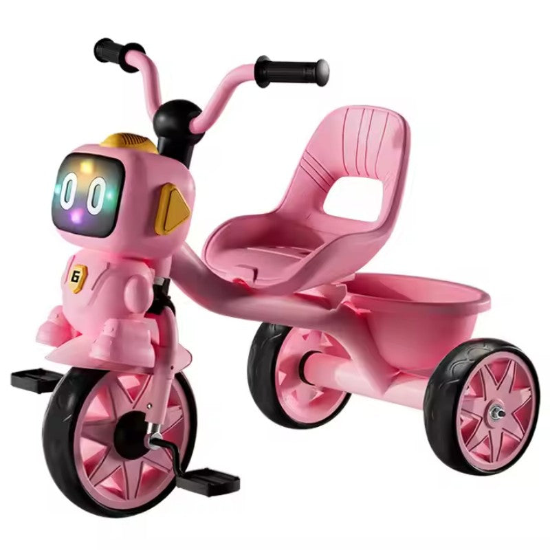 Robo Baby Tricycle for Kids, Play Kids Cycle with Music, Light, High backrest & Rear Storage Baskets | Kid Tricycle | Baby Cycle for Kid 2 to 5 Years Boy Girl