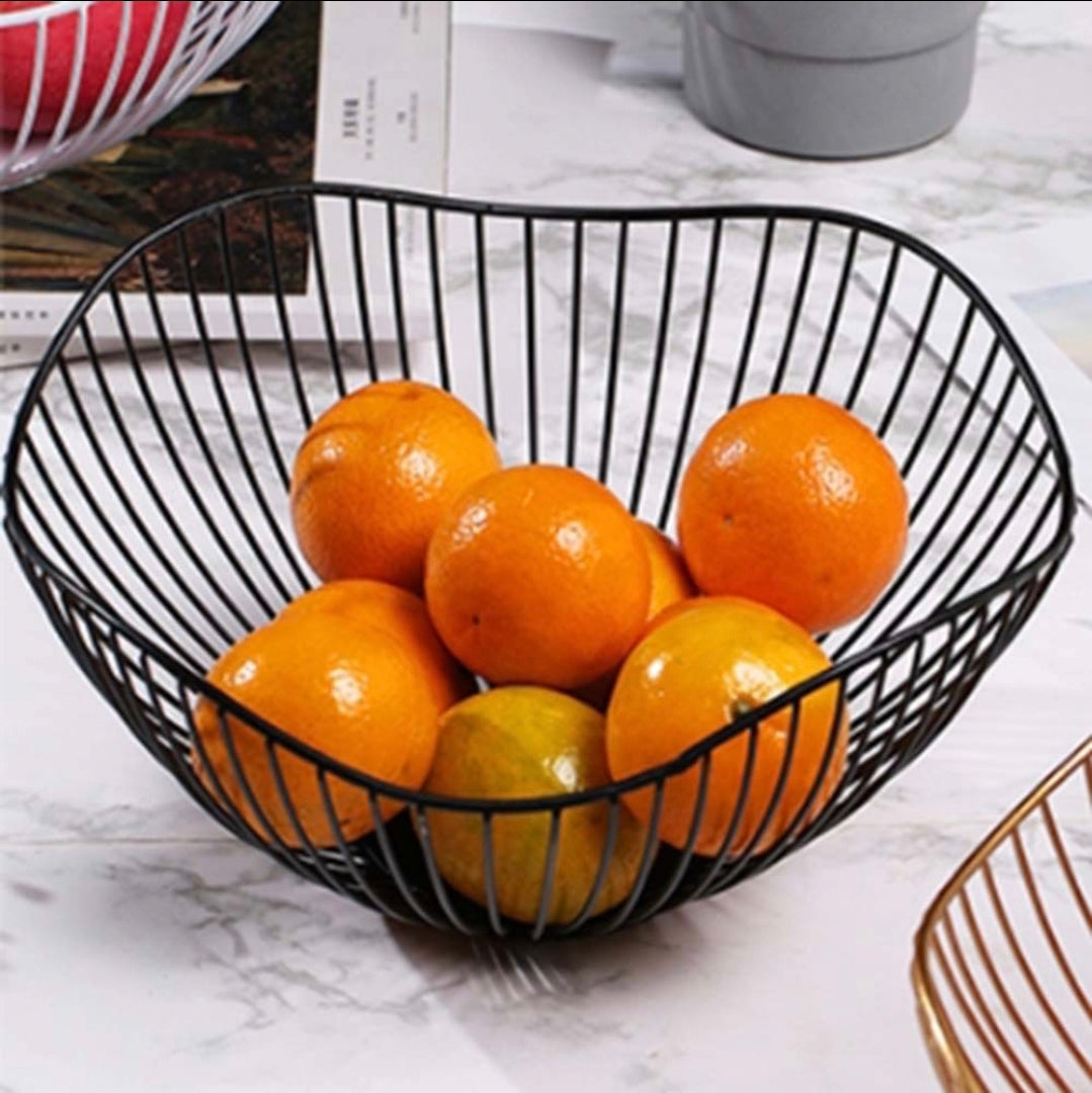 Kitchen or dining table fruit vegetable basket gold black