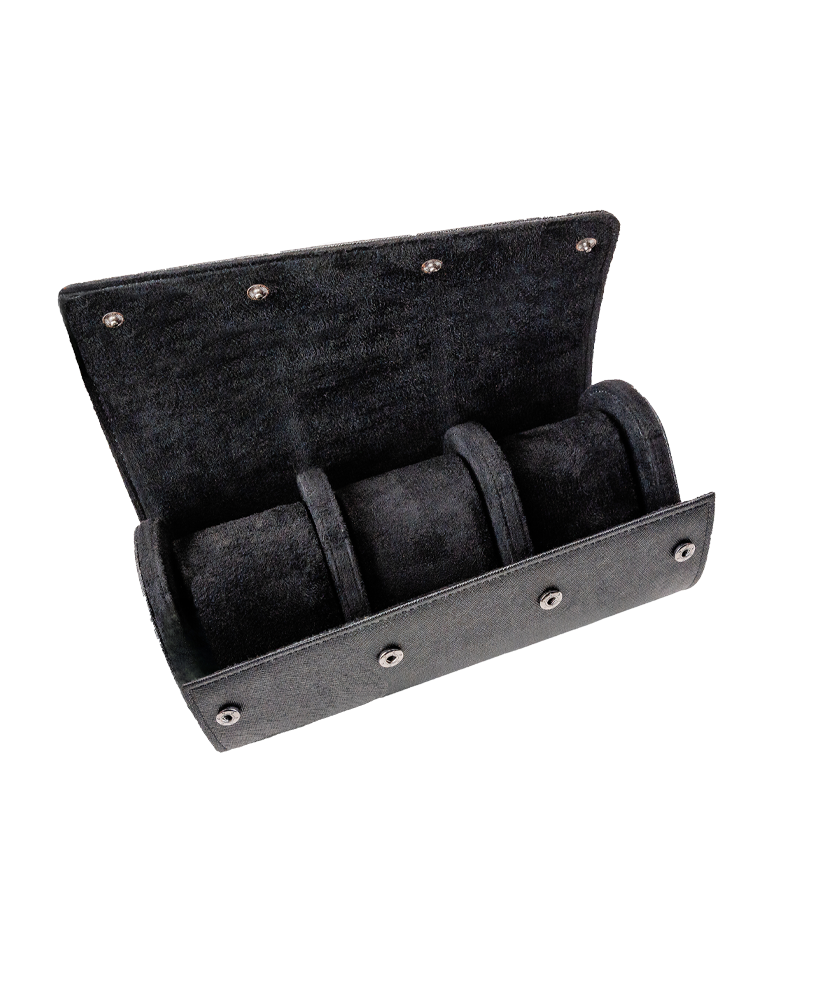 3 Slot watch roll Organiser black ideal for gitf him