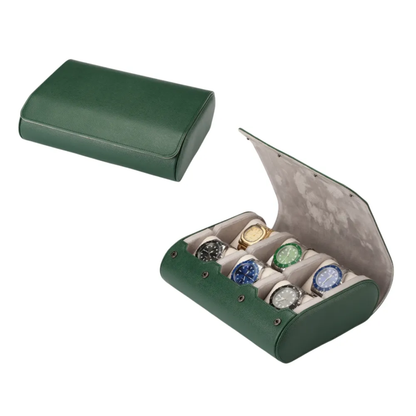 6 Slot watch roll case with 3 colours with button ideal for gifts anniversaries