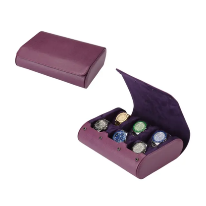 6 Slot watch roll case with 3 colours with button ideal for gifts anniversaries