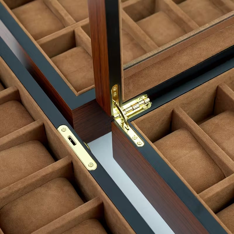 10 Slot walnut watch collection box organiser with key ideal for display, gifts, offer sale