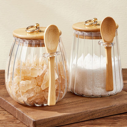700ml Glass Coffee Canister Airtight Storage Jar Petal Decorative Container with Lid Metal Handle Easy to Grasp Material