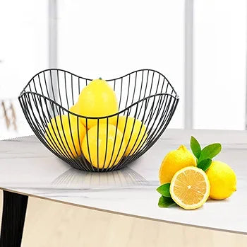 Kitchen or dining table fruit vegetable basket gold black