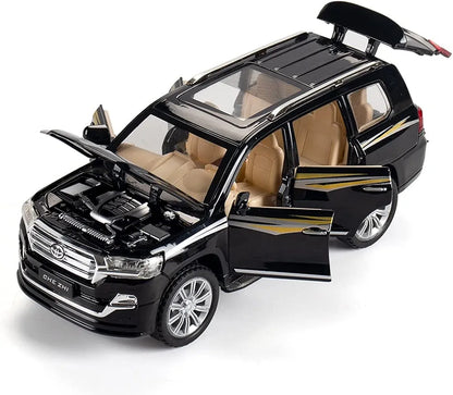 1:32 Land Cruiser Diecast Metal Toy Car for Kid Pullback with Light Sound| Black
