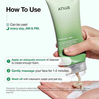 ANUA Heartleaf Quercetinol Pore Deep Cleansing Foam + BHA 150ml