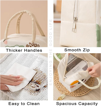 Cute Lunch Box Aesthetic Lunch Box Cute Lunch Bags for Women Animal Insulated Bag Reusable Lunch Bag for Picnic Work, 9.05X5.11X7.48in, Colourful Dog