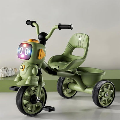 Robo Baby Tricycle for Kids, Play Kids Cycle with Music, Light, High backrest & Rear Storage Baskets | Kid Tricycle | Baby Cycle for Kid 2 to 5 Years Boy Girl