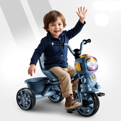 Robo Baby Tricycle for Kids, Play Kids Cycle with Music, Light, High backrest & Rear Storage Baskets | Kid Tricycle | Baby Cycle for Kid 2 to 5 Years Boy Girl