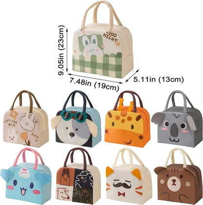 Cute Lunch Box Aesthetic Lunch Box Cute Lunch Bags for Women Animal Insulated Bag Reusable Lunch Bag for Picnic Work, 9.05X5.11X7.48in, Colourful Dog