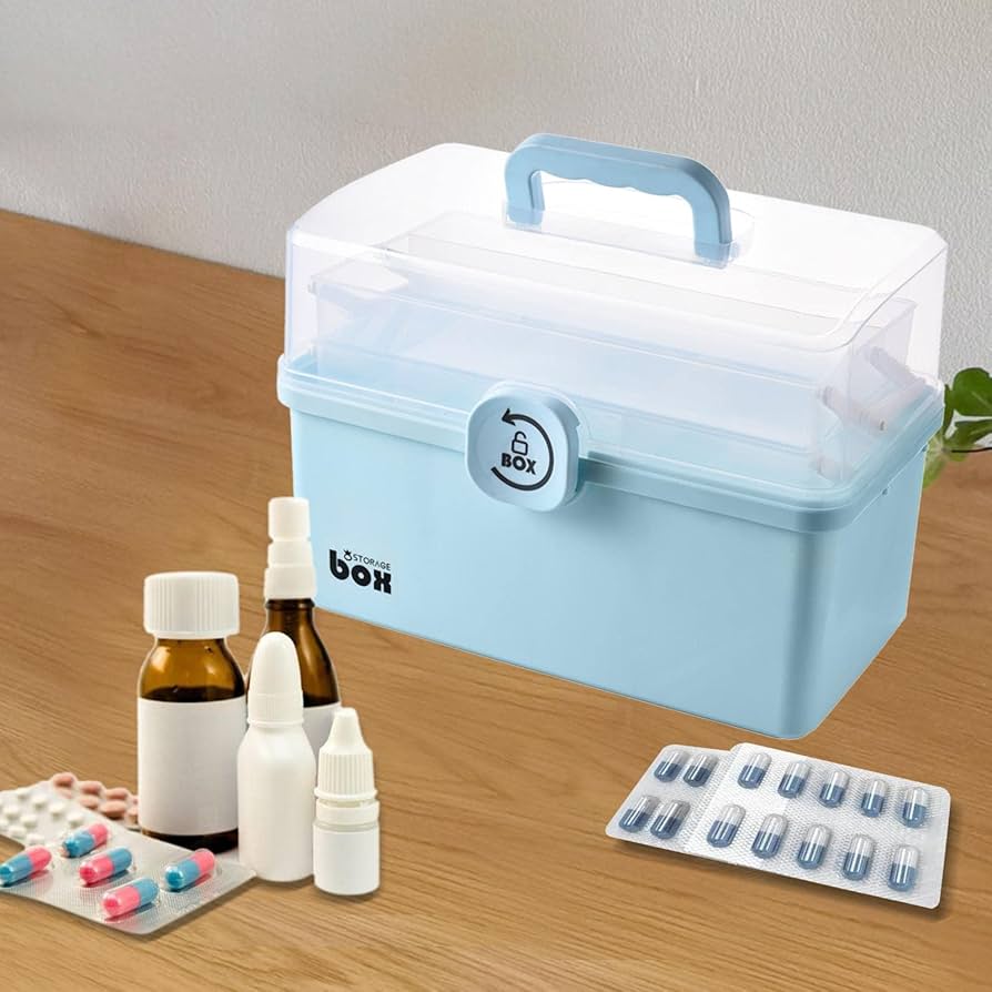 First Aid Kit First Aid Kit Plastic Medicine Box Household Large-capacity Multi-layer Storage Box Portable