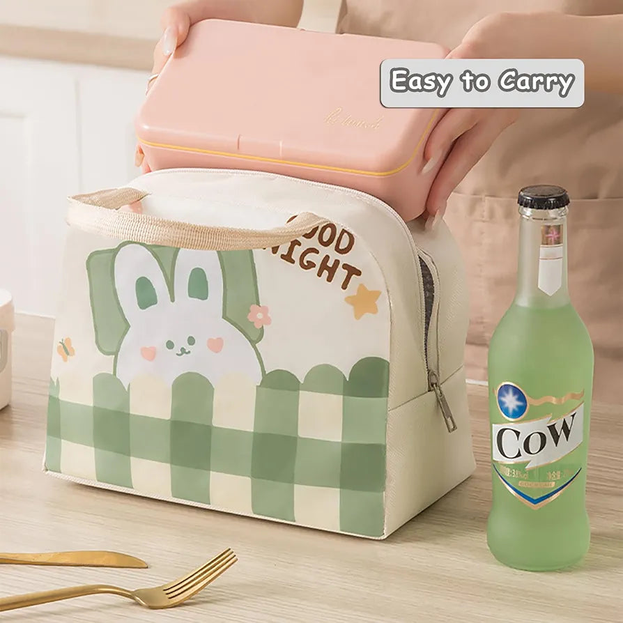 Cute Lunch Box Aesthetic Lunch Box Cute Lunch Bags for Women Animal Insulated Bag Reusable Lunch Bag for Picnic Work, 9.05X5.11X7.48in