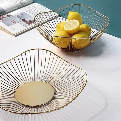 Kitchen or dining table fruit vegetable basket gold black