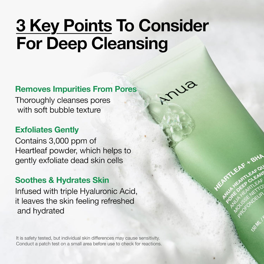 ANUA Heartleaf Quercetinol Pore Deep Cleansing Foam + BHA 150ml