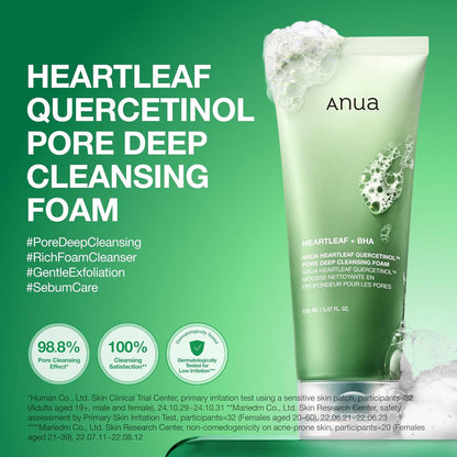 ANUA Heartleaf Quercetinol Pore Deep Cleansing Foam + BHA 150ml