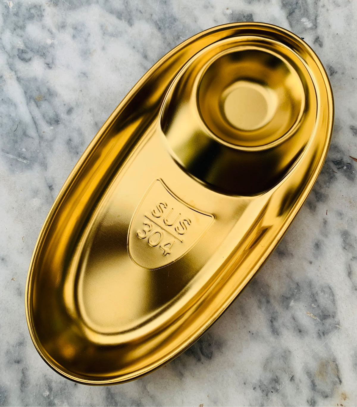 2 Grids stainless steel dinner gold traylunch container snack plate appetizer serving french fries platter kitchen gadgets