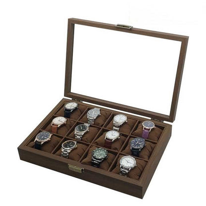 12 Slot Walnut Watch Organizer Box gifthim gift her offer sale