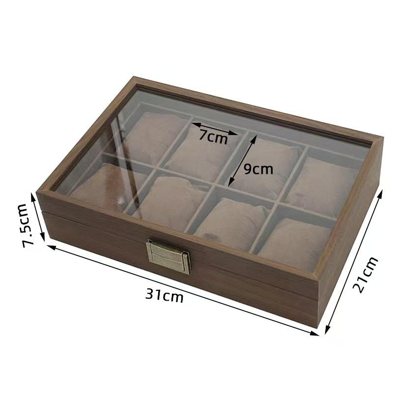 8 Slot Walnut baggy cushion brown interior watch box organiser ideal for gifts, friends offer sale