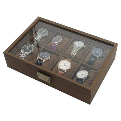 8 Slot Walnut baggy cushion brown interior watch box organiser ideal for gifts, friends offer sale