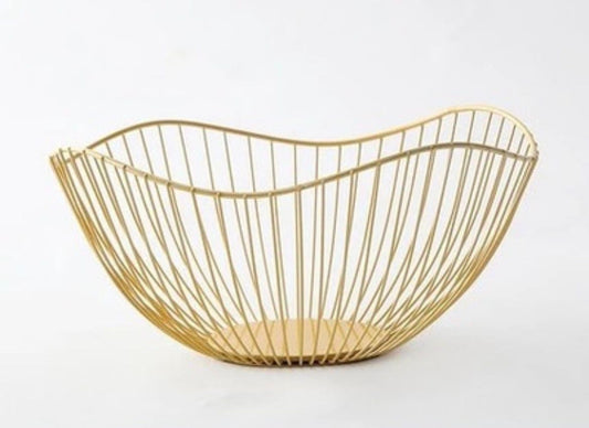 Kitchen or dining table fruit vegetable basket gold black