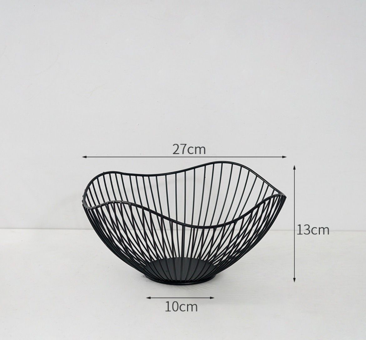 Kitchen or dining table fruit vegetable basket gold black